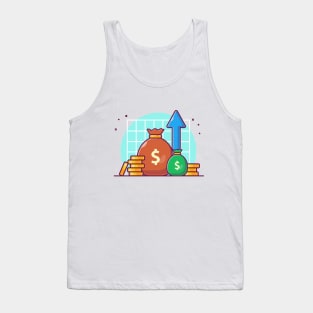 Stack and sack of money cartoon Tank Top